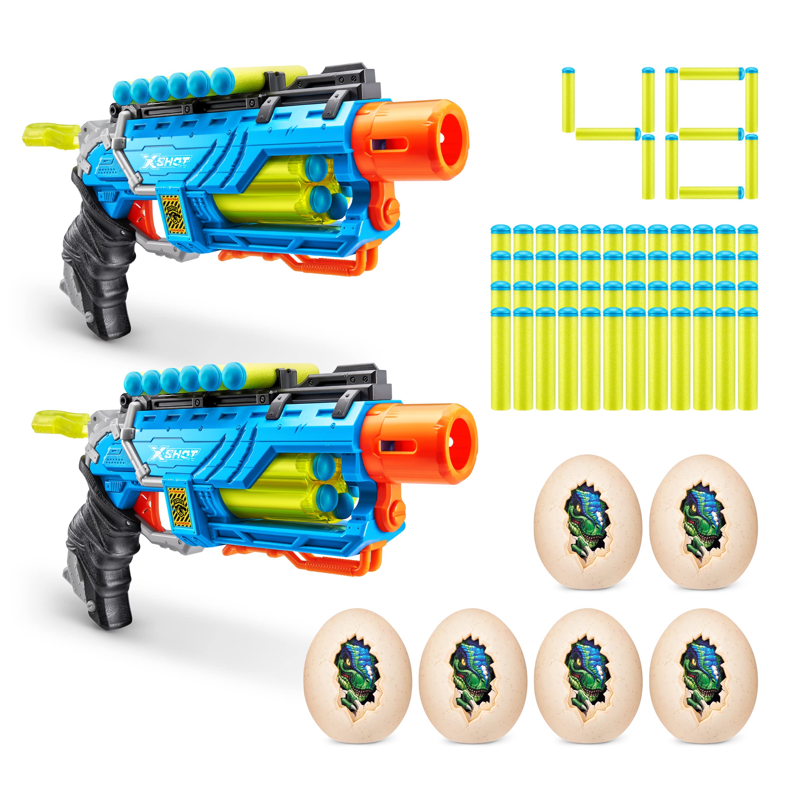 XSHOT Dino Attack Dino Striker 2 Pack (2 Blasters, 6 Medium Egg